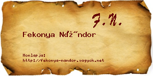Fekonya Nándor névjegykártya